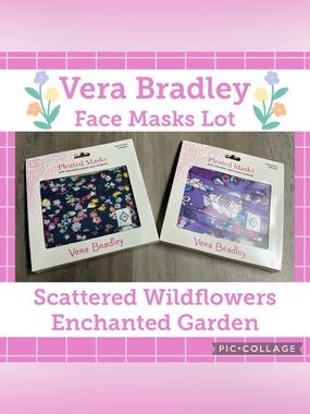✨Vera Bradley✨Scattered Wildflowers✨Enchanted Garden✨Womens Pleated Face Masks✨